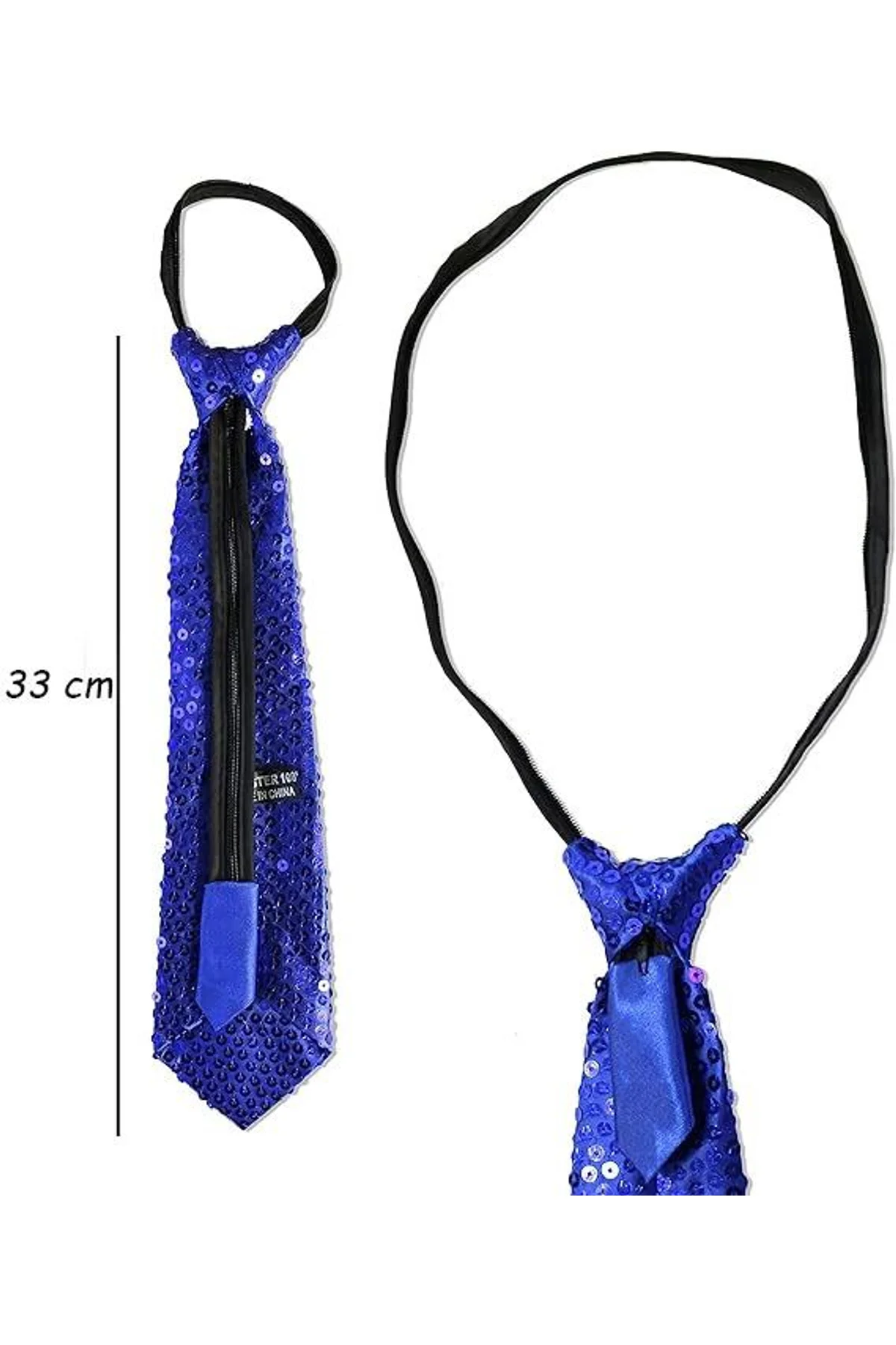 Mavi Pul Payetli Işıltılı Parti Kravatı 33 Cm - Just Cheap Store Görsel 2