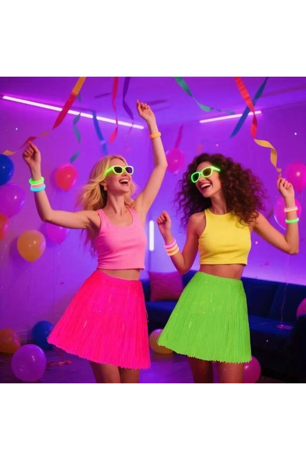 Neon Yeşil Hawaii Parti Eteği 40 Cm - Just Cheap Store Görsel 3