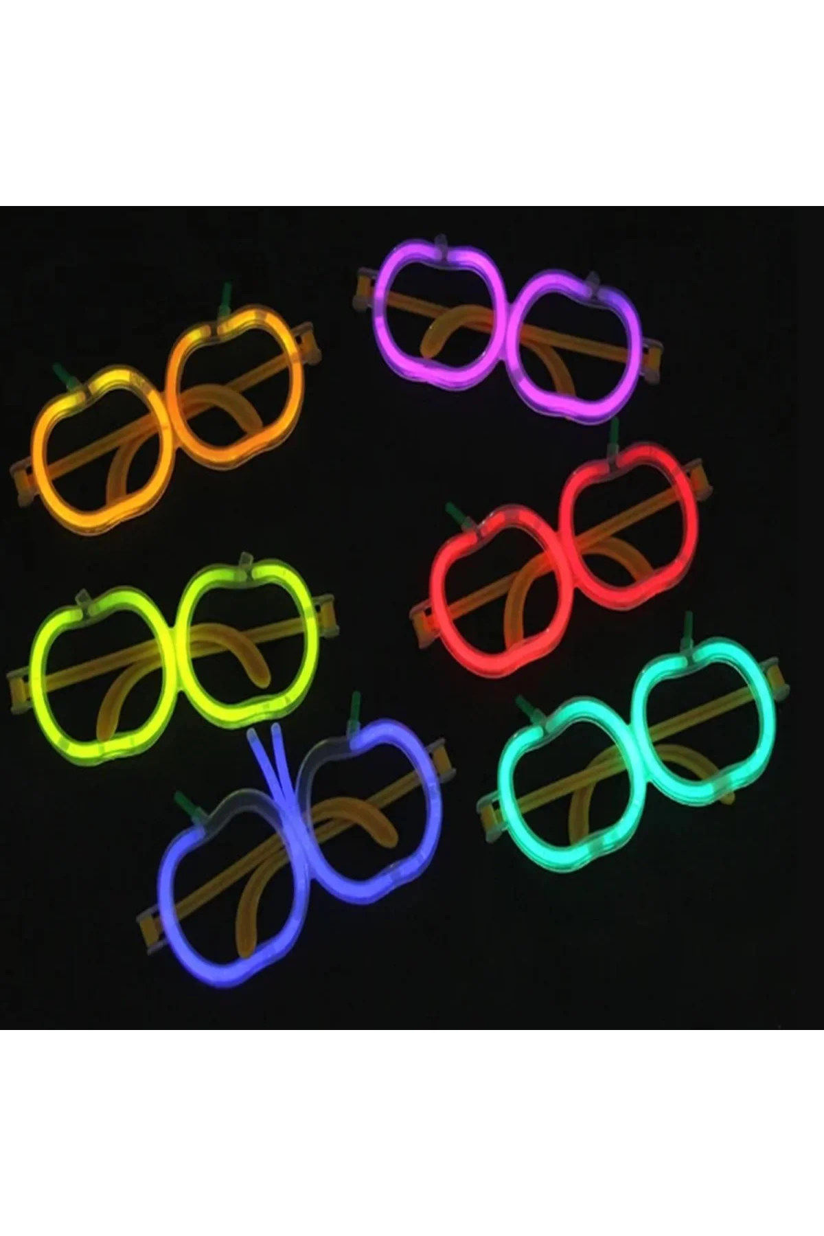 Glow Elma Gözlük - Glow Partisi Gözlüğü - Glow Gözlük 12 Adet