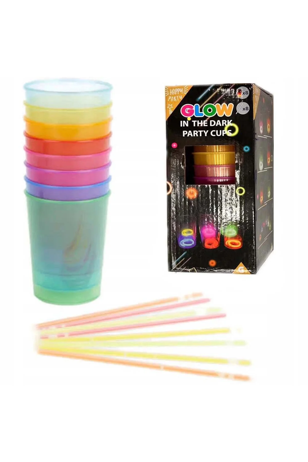 Karanlıkta Yanan Gece Işığı Mega Glow Bardaklar 8 Adet 8.5 X 10.5 Cm - Just Cheap Store Görsel 5