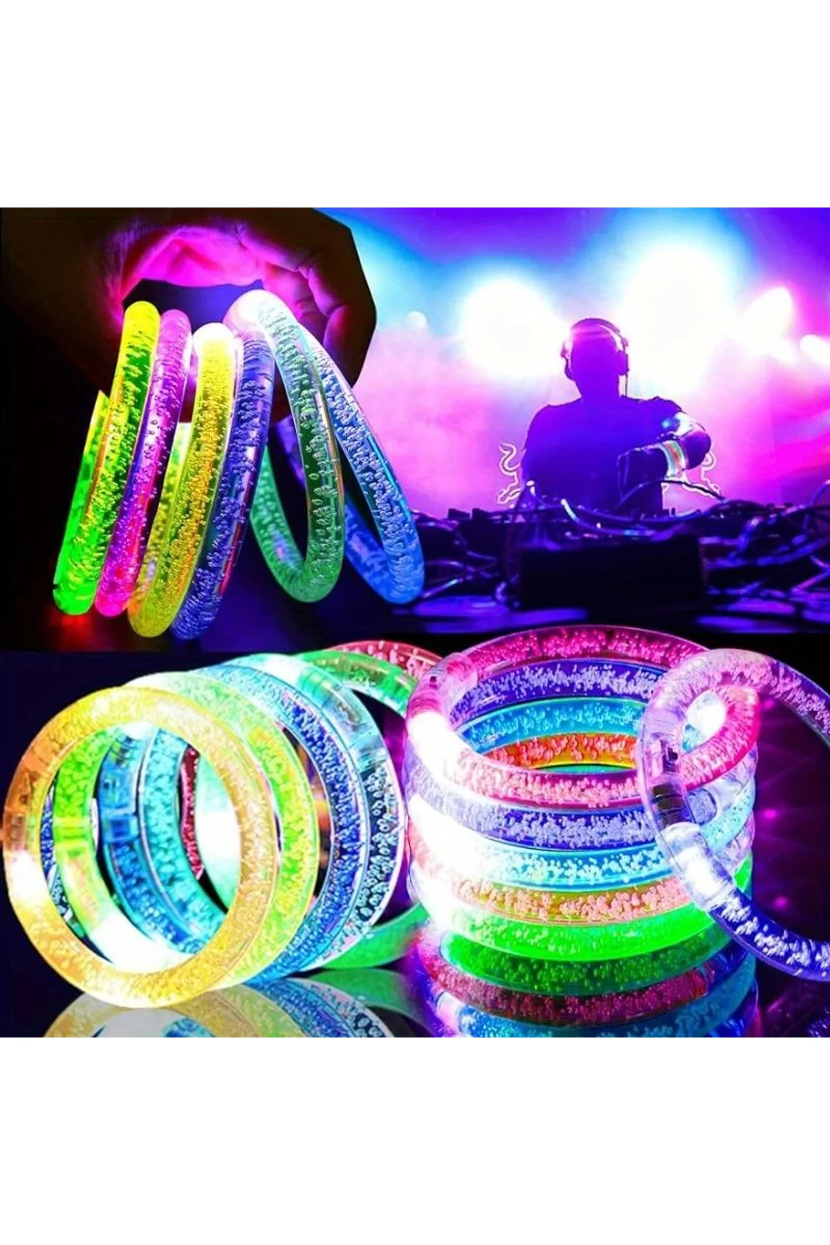Led Işıklı Pilli Işıklı Rengarenk Bileklik Işıklı Bilezik Karışık Renk 1 Adet - Just Cheap Store Görsel 2