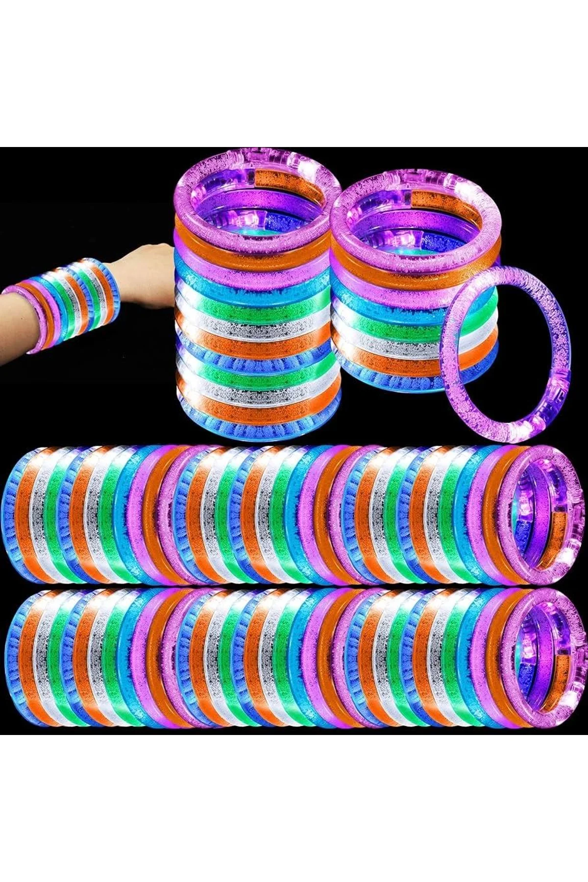 Led Işıklı Pilli Işıklı Rengarenk Bileklik Işıklı Bilezik Karışık Renk 1 Adet - Just Cheap Store Görsel 5