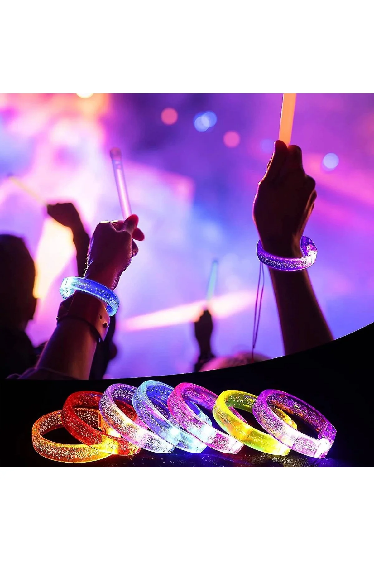 Mavi Led Işıklı Baskı Yapılabilen Pilli Bileklik Bilezik 1,5 Cm Genişlik - Just Cheap Store Görsel 5
