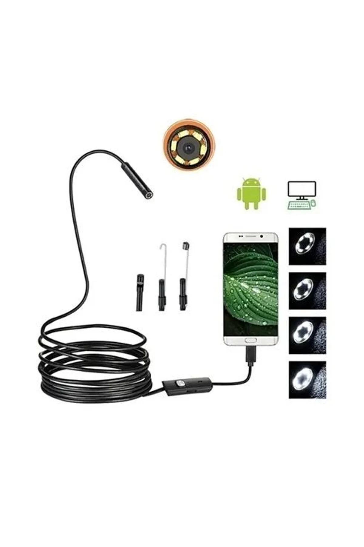 Vtn-02 Endoskop Yılan Video Kamera Led’li 2 Metre 7 Mm Sert Kablo Su Geçirmez - Just Cheap Store Görsel 4