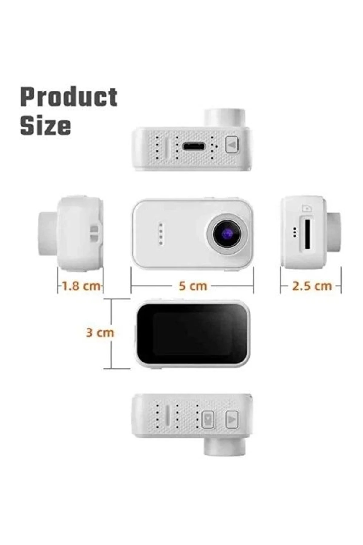 F2 2k 1080p Parmak Kamera 130° Geniş Açı Ips Ekranlı 25g Mini Taşınabilir Cep Kamerası Siyah - Just Cheap Store Görsel 5