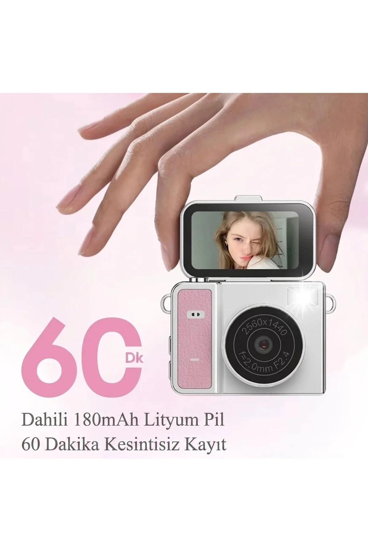 2k Mini Dijital Retro Video Kamera Flaşlı Dijital Vlog Mini Fotoğraf Makinesi Türkçe Menü Yeşil - Just Cheap Store Görsel 3
