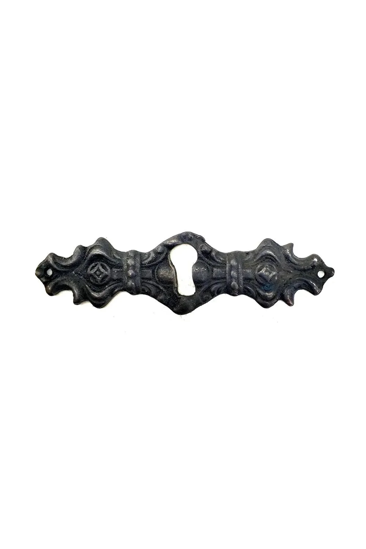 Antika Tarz Dekoratif Pirinç Anahtar Ağızlığı - 28x104mm, Oksit