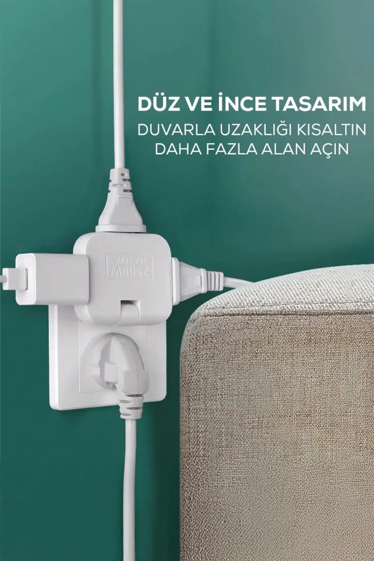 Katlanır Priz 3 Gözlü - Just Cheap Store Görsel 2