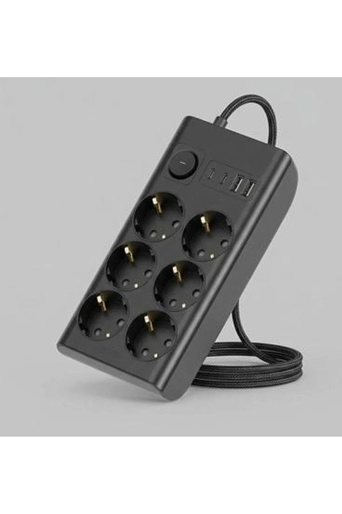 Akım Korumalı 6’lı Priz 2xusb 2xtype-c Çıkış Yüksek Gerilim Koruma Çoklu Priz Çoğaltıcı - Just Cheap Store Görsel 2