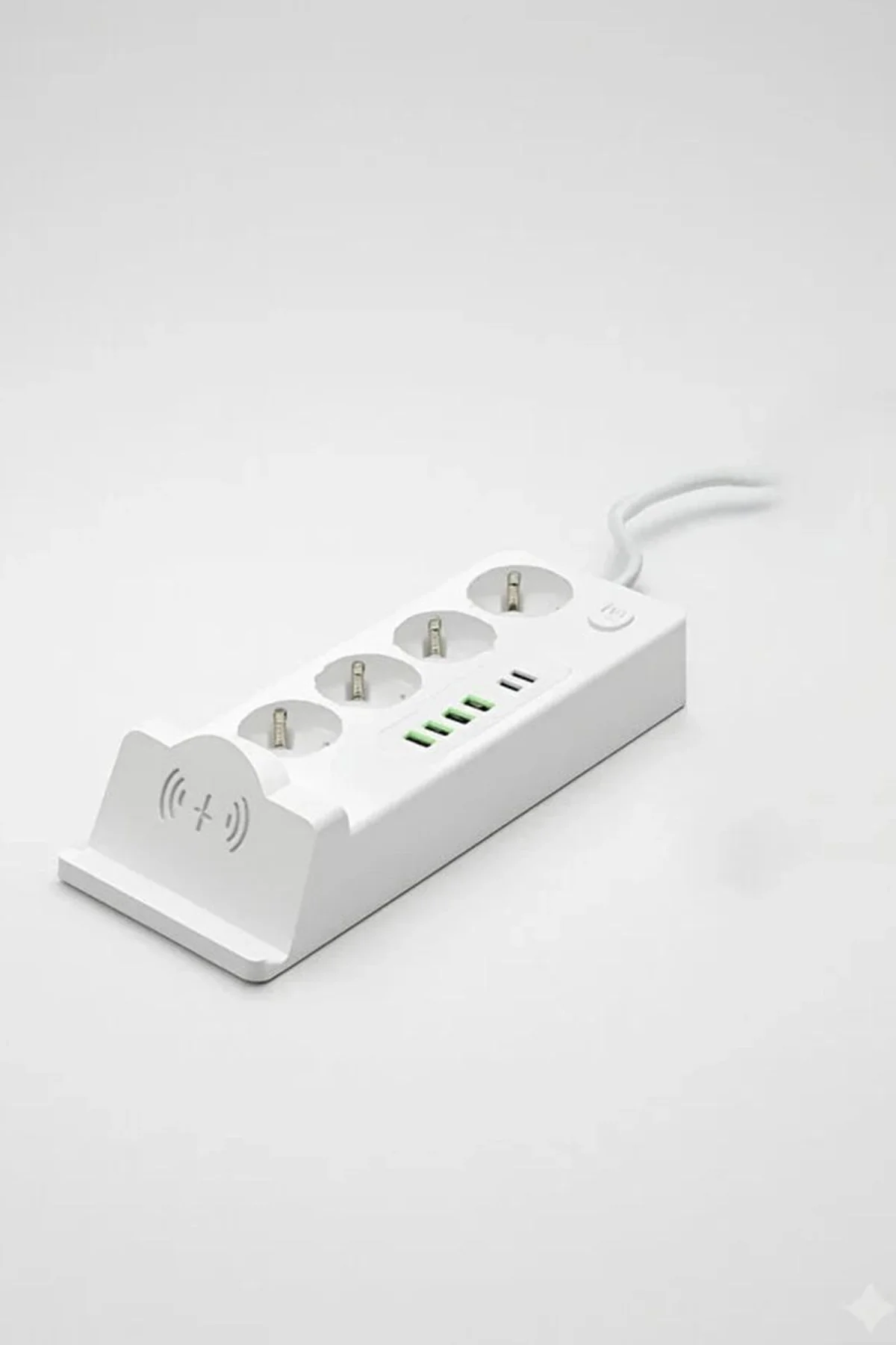 Akım Korumalı Priz Ve Masaüstü Şarj İstasyonu Kablosuz 4 Priz ,4 Usb, 2 Type-c Girişli 2 Metre - Just Cheap Store Görsel 4