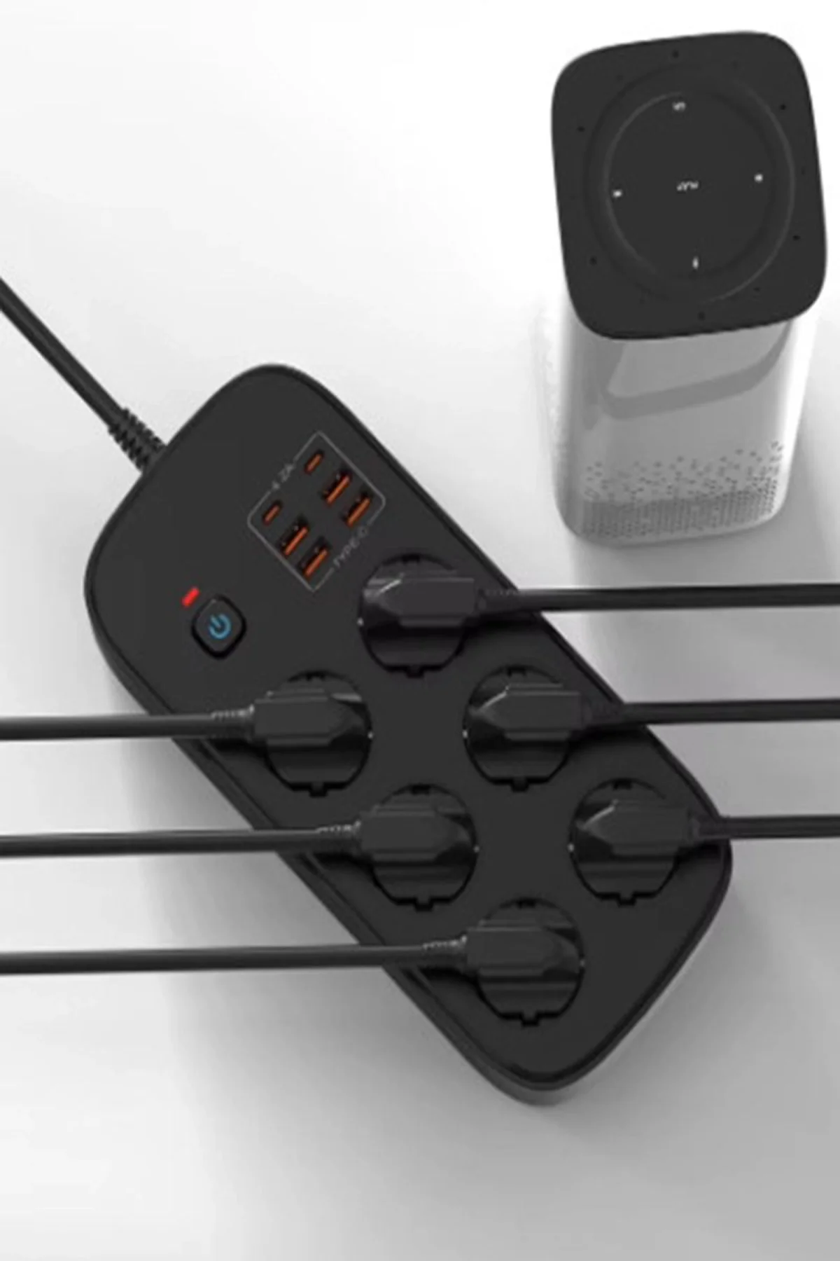 Termal Akım Korumalı 6’lü Priz 4x Usb 2x Type-c Çıkışlı Grup Priz Çoğaltıcı (3500w) Siyah - Just Cheap Store Görsel 3