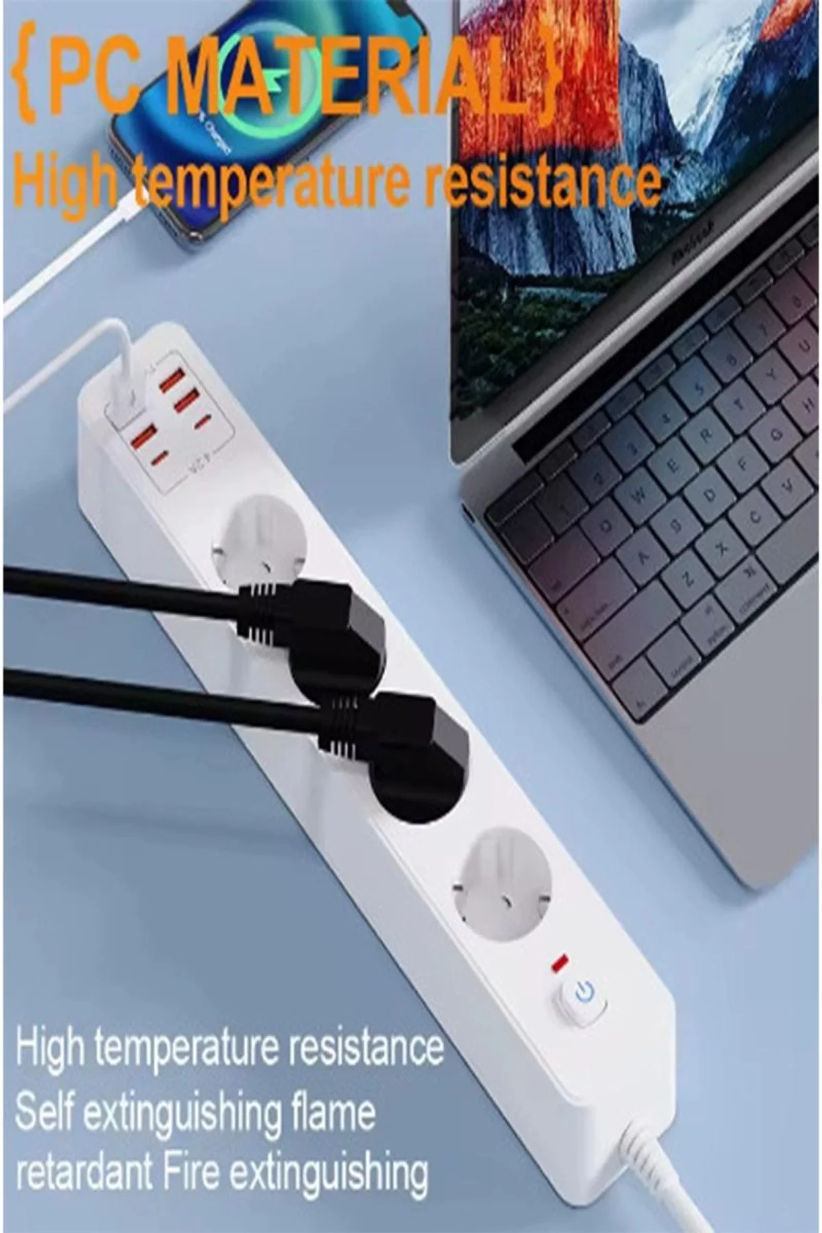 Termal Akım Korumalı 4’lü Priz 4x Usb 2x Type-c Çıkışlı Grup Priz Çoğaltıcı (3500w) - Just Cheap Store Görsel 2