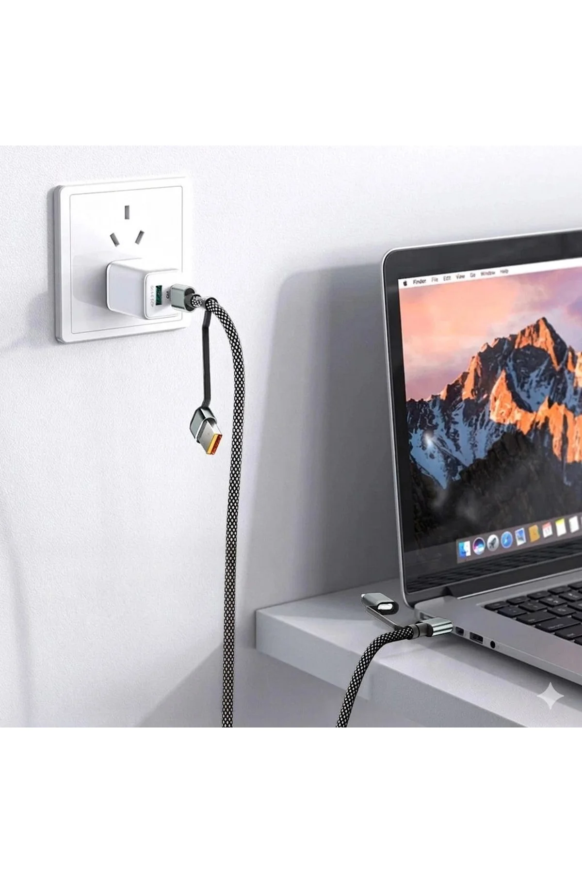 4’ü 1 Arada 100w Akıllı Tasarım Yüksek Dayanıklılık Çoklu Uyumlu Örgülü Hızlı Şarj Kablosu - Just Cheap Store Görsel 3