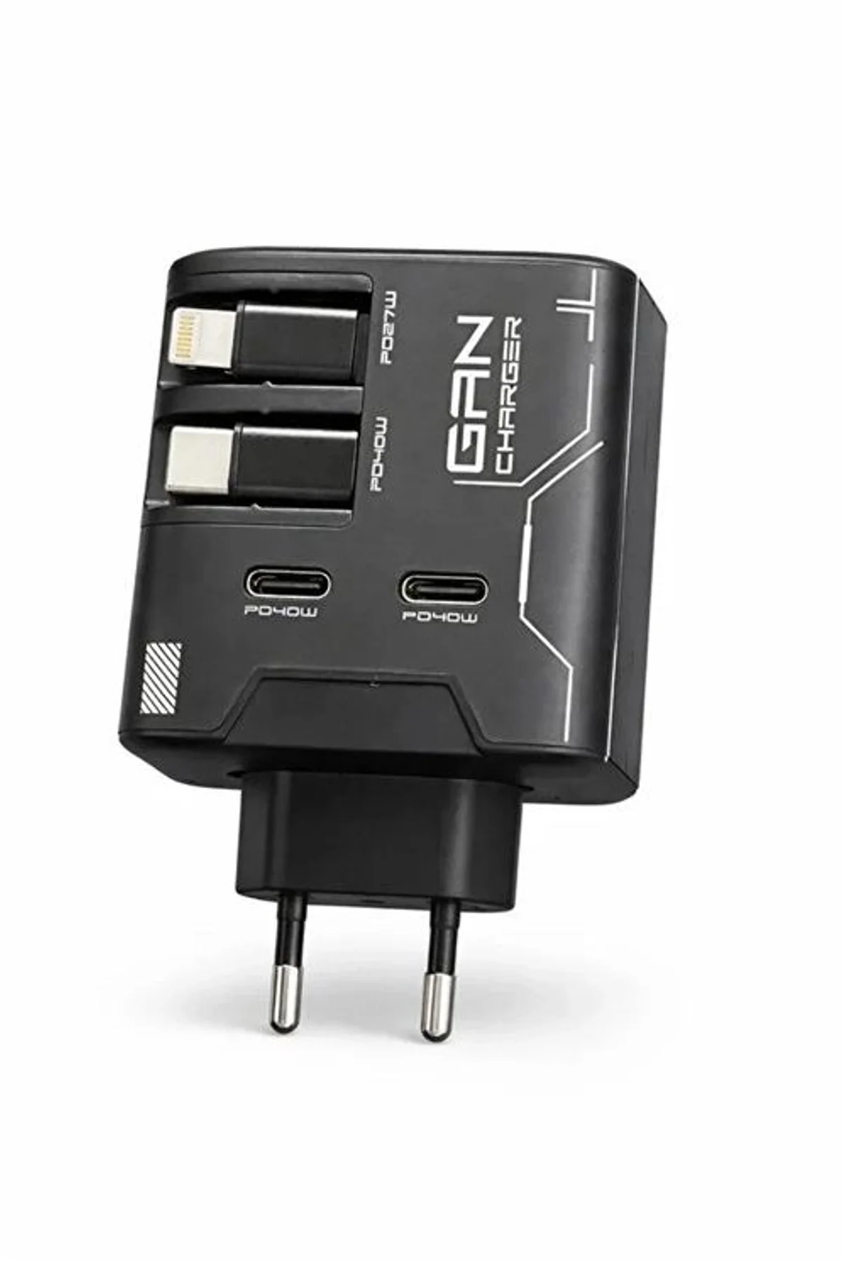Gan+ Pd 40w Hızlı Şarj Adaptörü Çoklu Çıkış Usb-c Lightning Kablolu Hızlı Şarj Cihazı Ev Ofis Uyumlu - Just Cheap Store Görsel 2