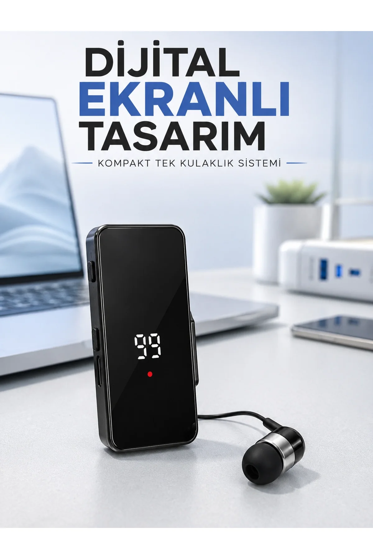 Tek Kulaklıklı Bluetooth Kulaklık Klipsli Mini Taşınabilir Müzik Ve Görüşme Cihazı