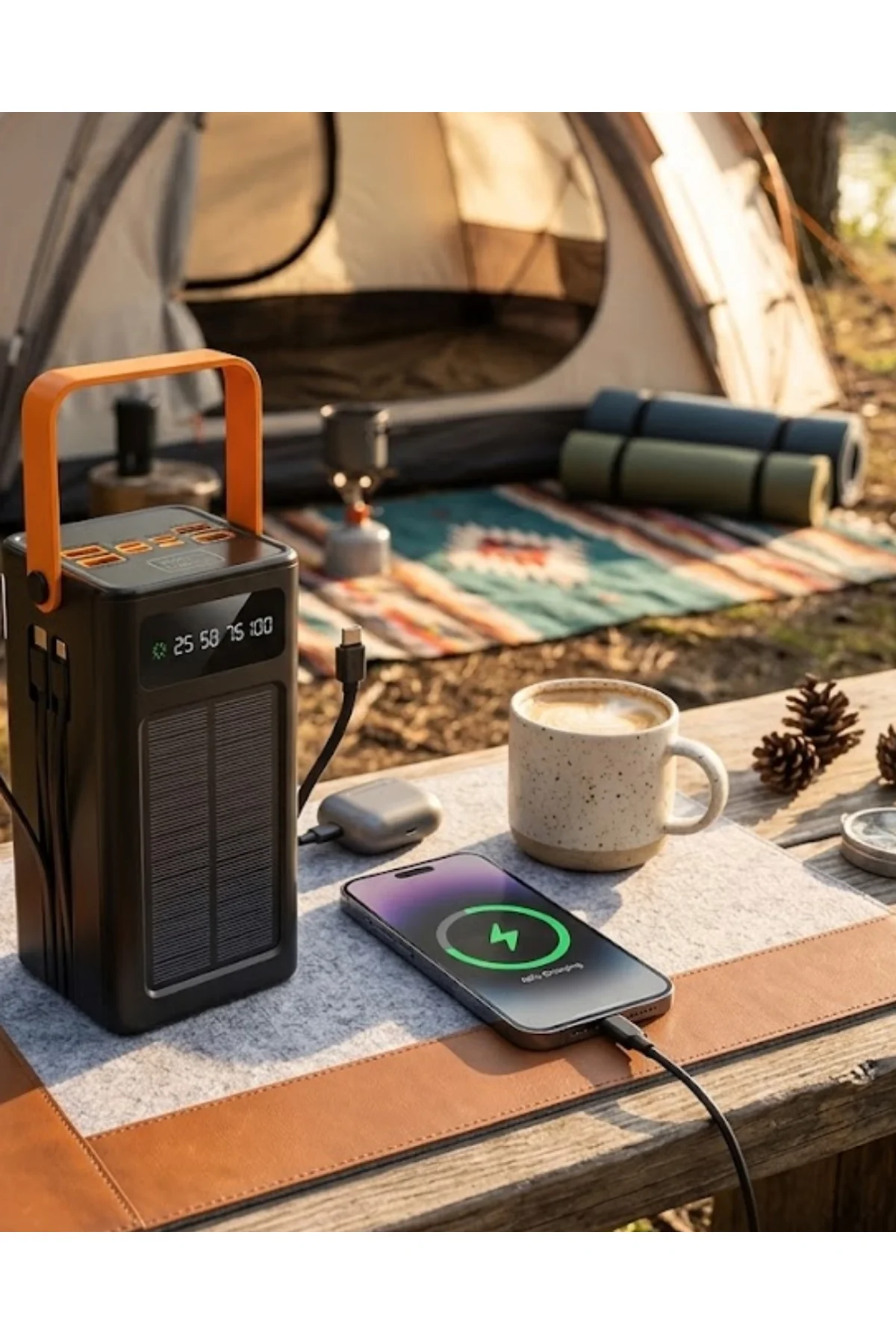 80.000 Solar Şarj Özellikli Yüksek Kapasiteli Powerbank Hızlı Şarj Destekli