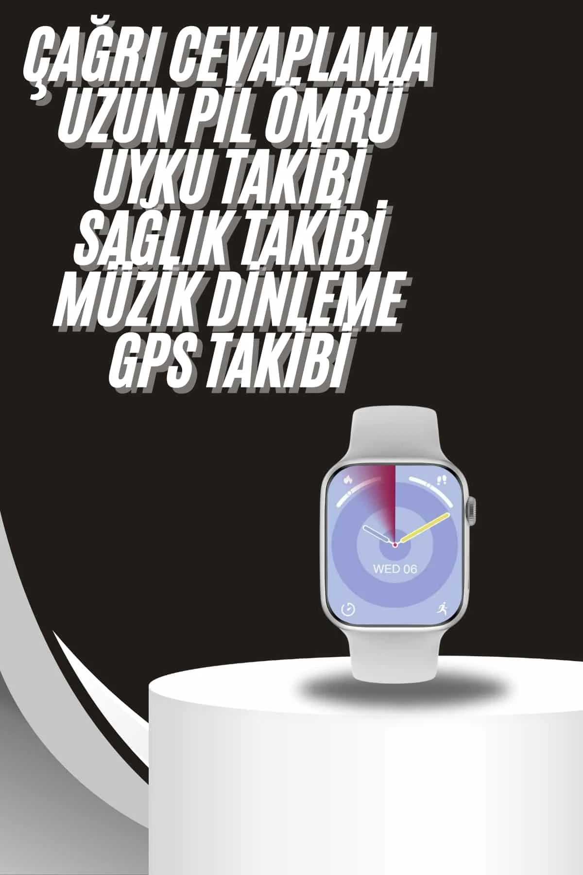 Akıllı Saat Gümüş Kasa Bluetooth Kulaklık Hediyeli Çok Fonksiyonlu İkili Set - Just Cheap Store Görsel 2
