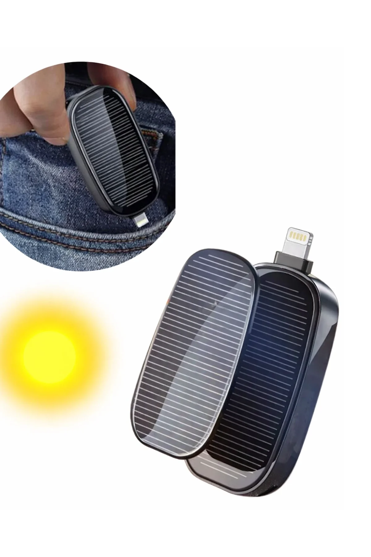 Mini Güneş Enerjili Powerbank Cep Tipi Acil Şarj Cihazı - Just Cheap Store Görsel 5
