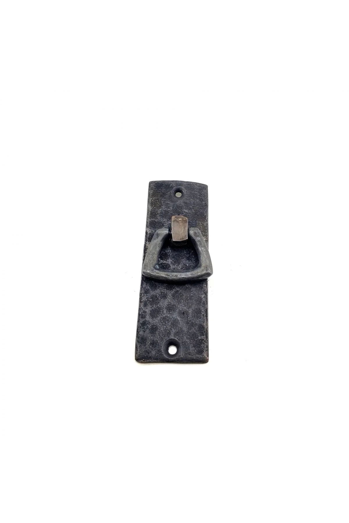 Antika Tarz Dekoratif Pirinç Dik Dövme Mobilya Kulbu - 90x31 Mm, Oksit
