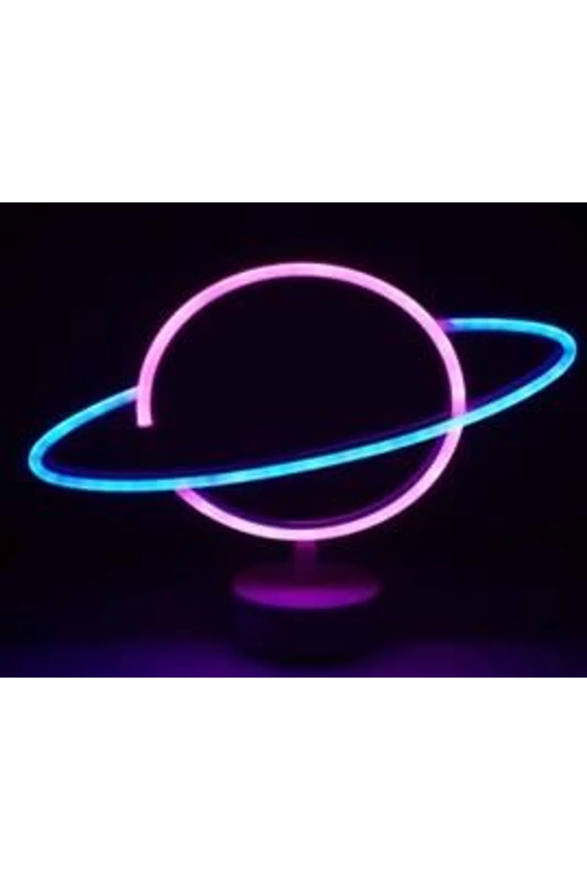 Neon Işıklı Satürn Lamba Pil+usb Mz-503