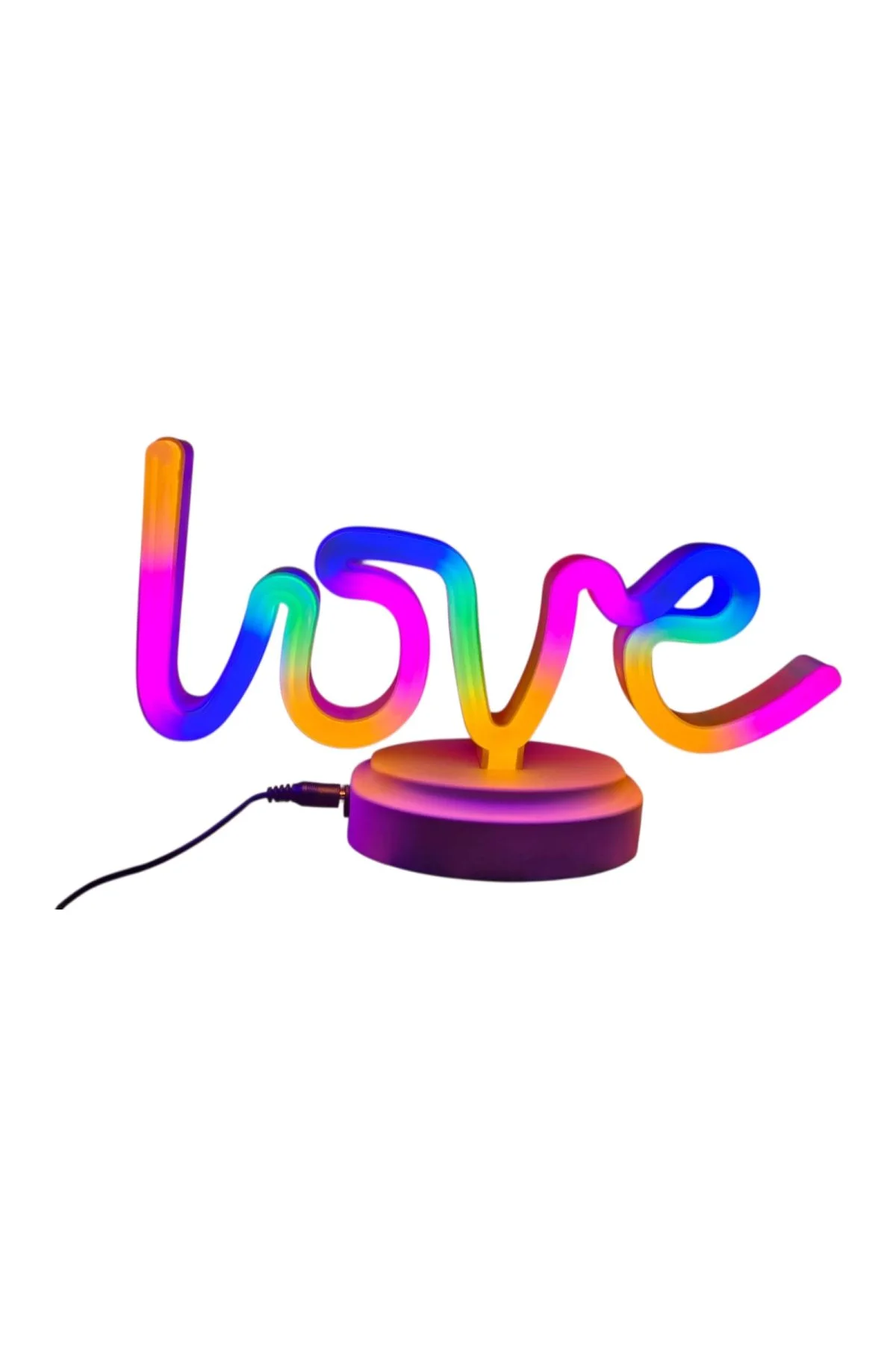 Neon Işıklı Love Yazılı Masa Gece Lambası Pil+usb