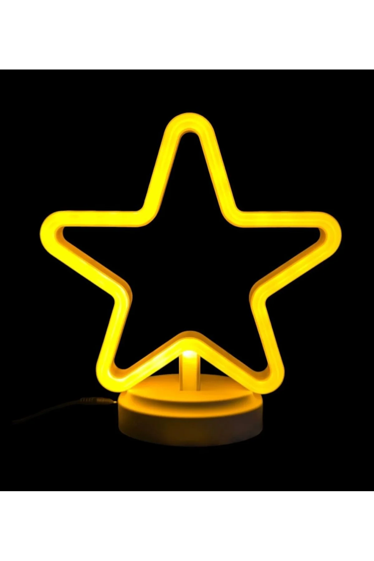 Neon Işıklı Yıldız Masa Gece Lambası Pil+usb