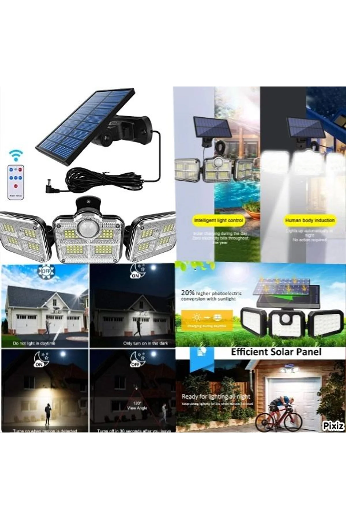 Solar Panelli Uzaktan Kumandalı 122 Led Bahçe Aydınlatması - Just Cheap Store Görsel 2