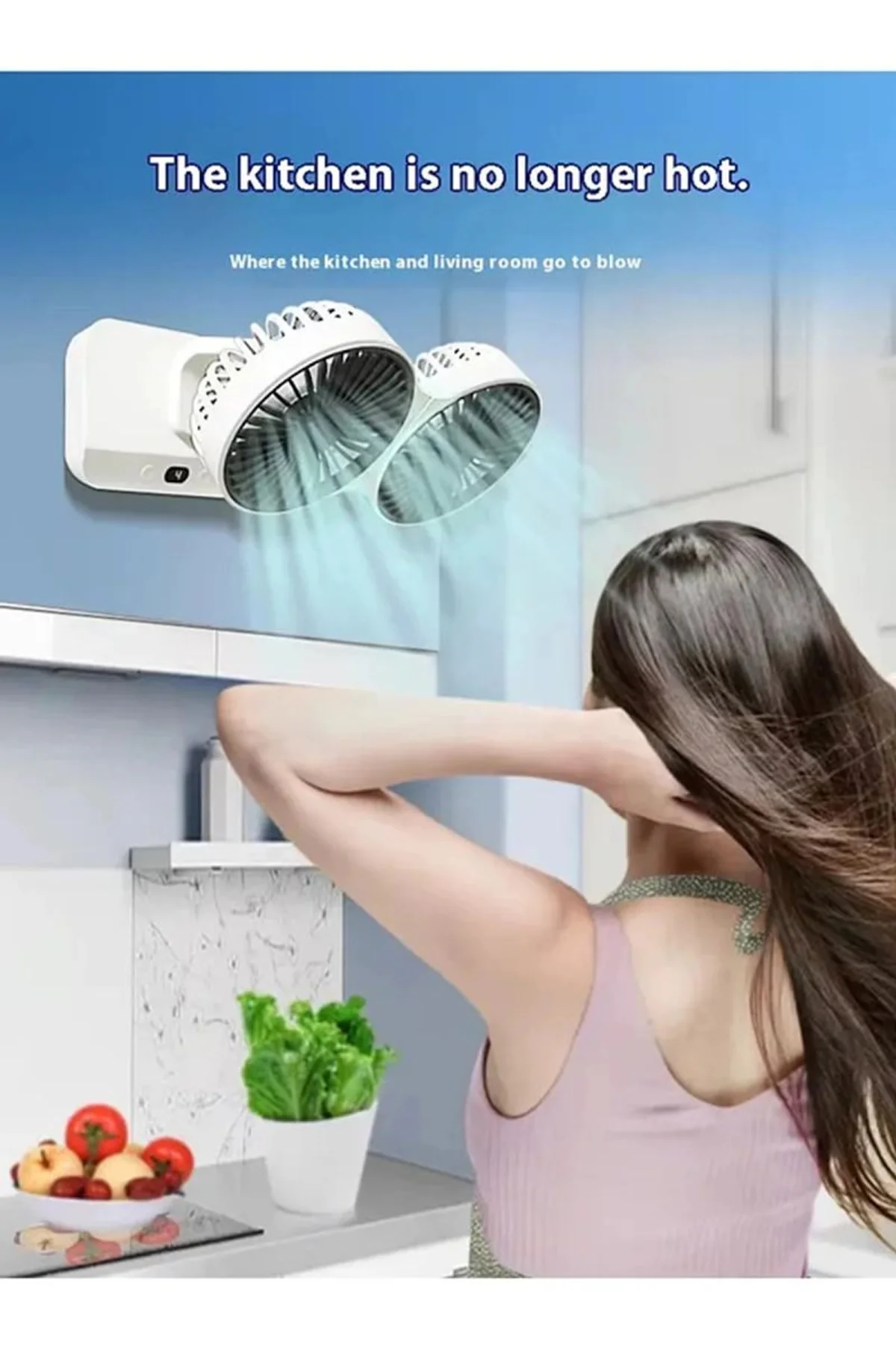 Masaüstü Dijital Ekranlı Çift Fanlı Led Işıklı Soğutucu Fan Ev Ofis Şarjlı Vantilatör - Just Cheap Store Görsel 4