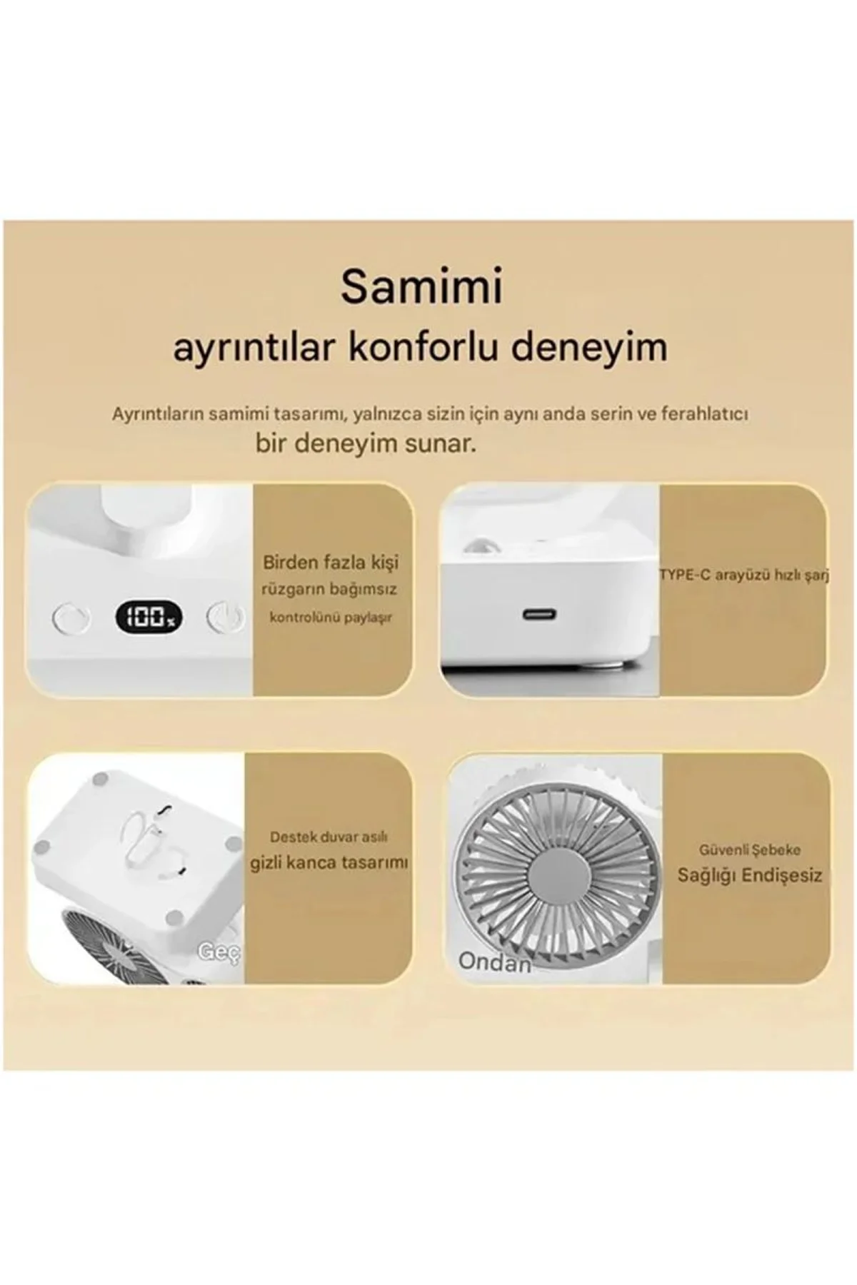 Masaüstü Dijital Ekranlı Çift Fanlı Led Işıklı Soğutucu Fan Ev Ofis Şarjlı Vantilatör - Just Cheap Store Görsel 5