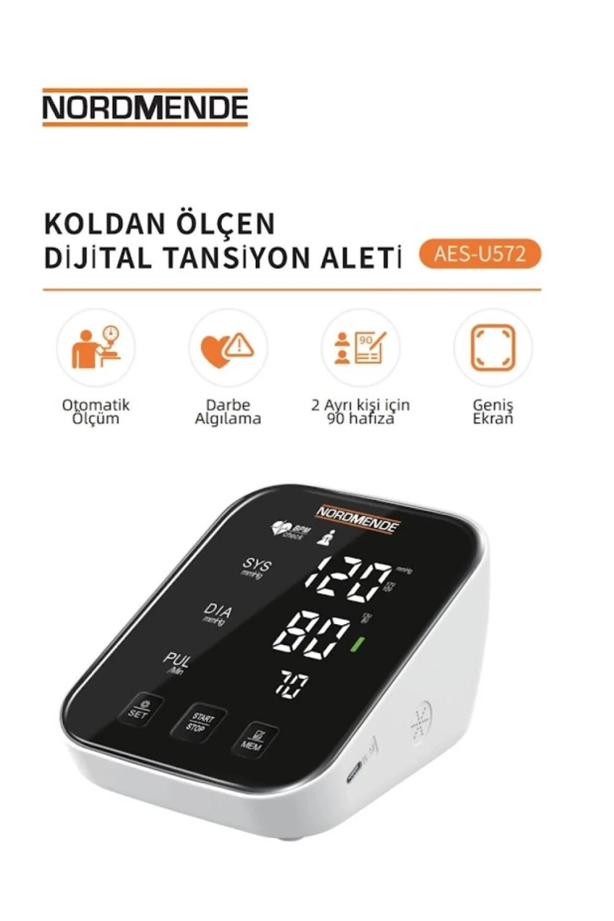 Türkçe Konuşan Şarjlı Dijital Tansiyon Aleti | Büyük Lcd Ekran, Otomatik Kol Tipi, Hafızalı - Just Cheap Store Görsel 2