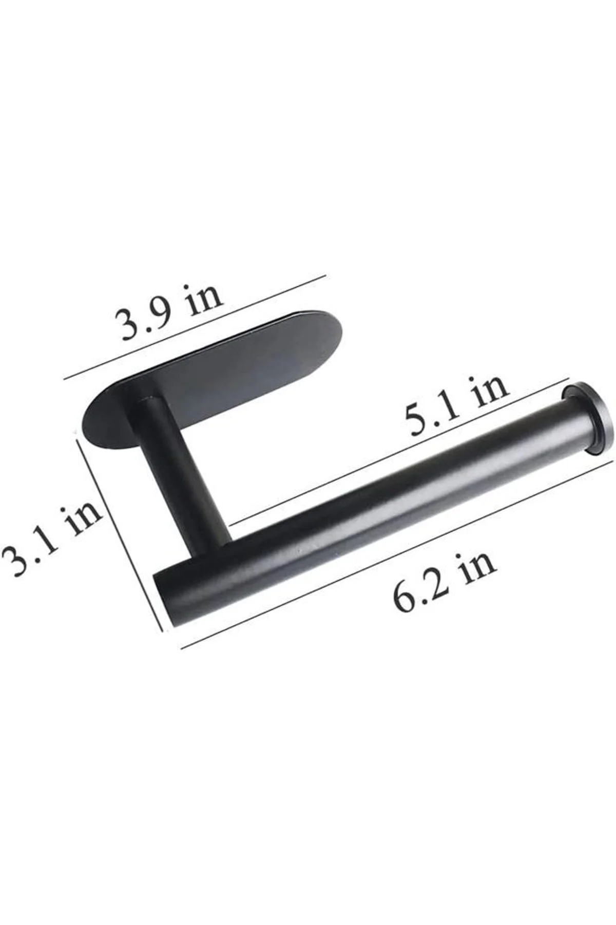 Kendinden Yapışkanlı Tuvalet Kağıtlığı – Mat Siyah Modern Banyo Rulo Askısı - Just Cheap Store Görsel 3