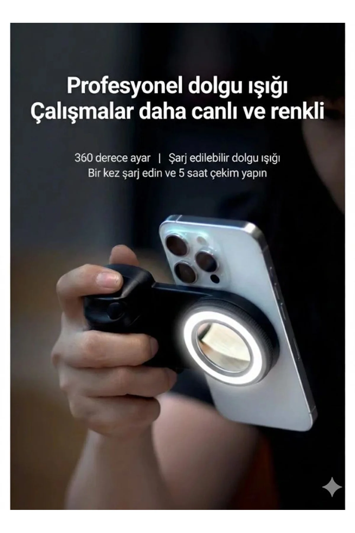Bluetooth Manyetik Telefon Yapıştırma Kavrama Halka Dolgu Işığı İle Magsafe Selfie Klips - Just Cheap Store Görsel 4