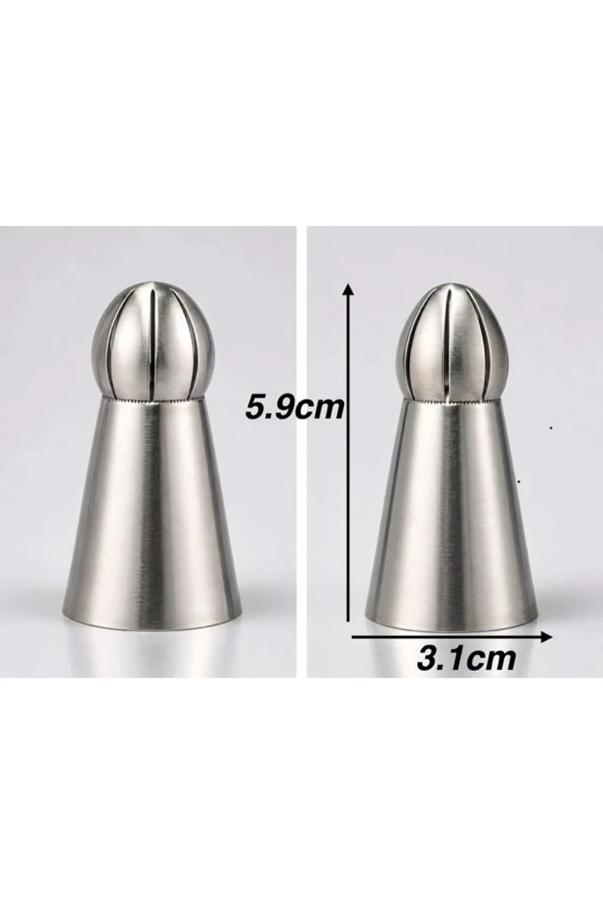5'li Profesyonel Rus Top Duy Ucu Seti – 5.9 Cm Büyük Boy Paslanmaz Çelik Krema Sıkma Ve Fırfır Uçlar - Just Cheap Store Görsel 2