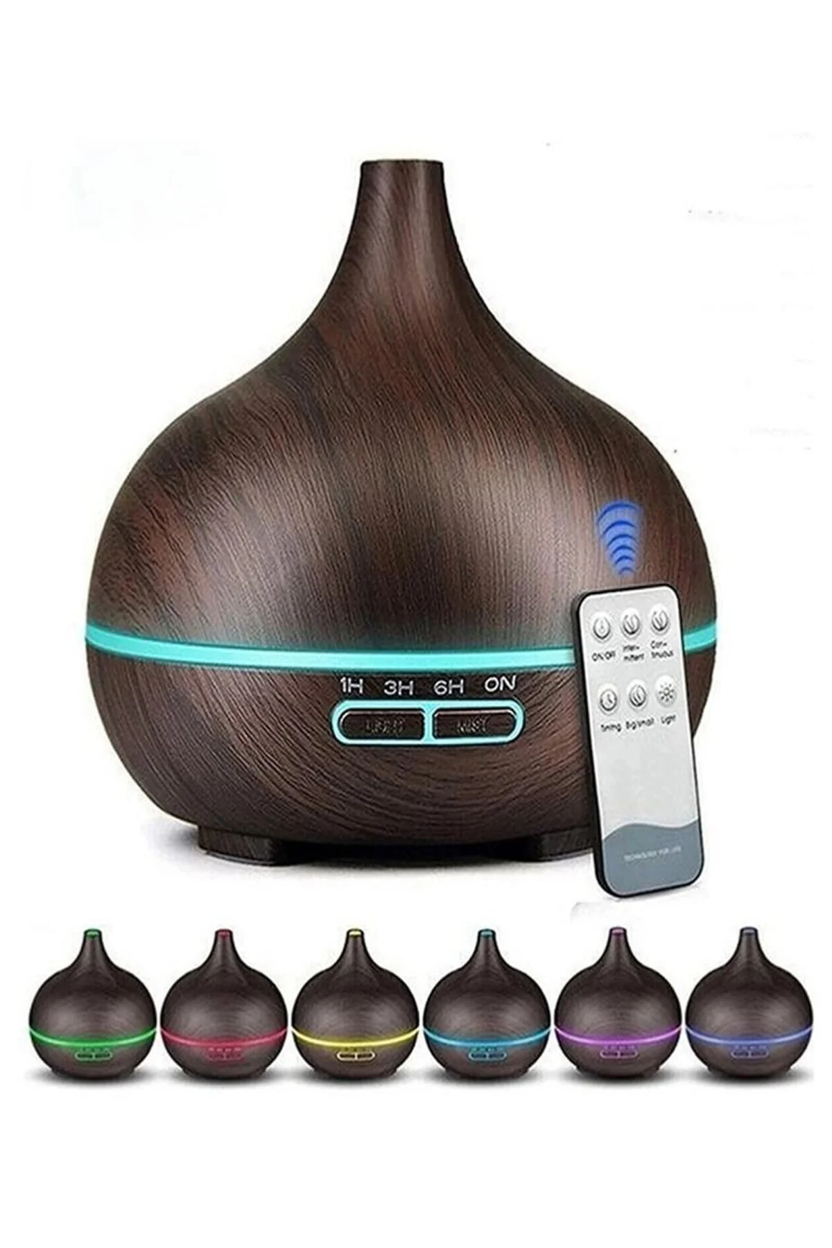 Hava Nemlendirici 7 Led Işıklı Aromatik Oda Kokusu 550 Ml Kahve Aroma Difüzörü Buhar Makinası