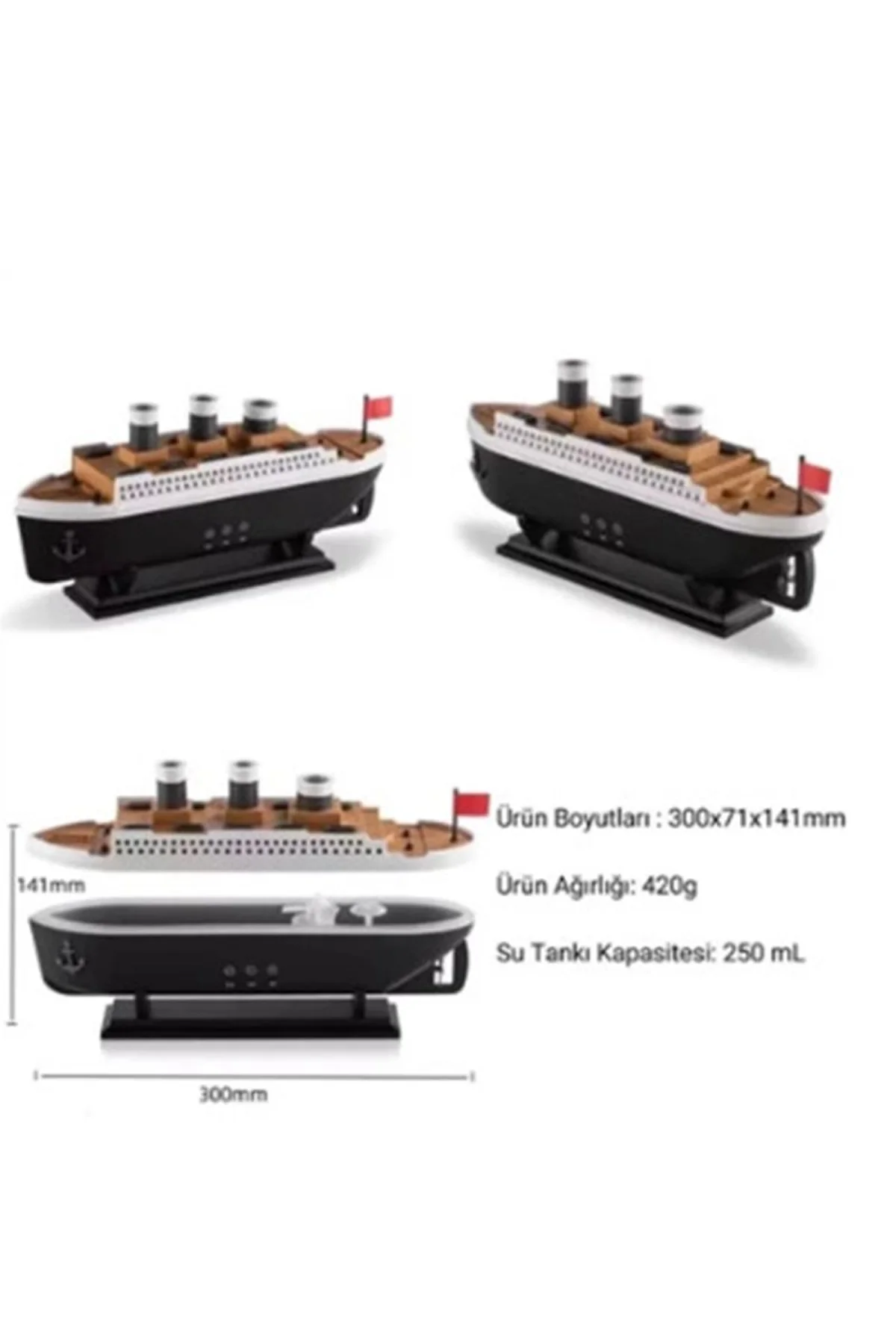 Titanic Gemi Hava Nemlendirici Işıklı Fonksiyonlu Buhar Makinesi Kumandalı - Just Cheap Store Görsel 5