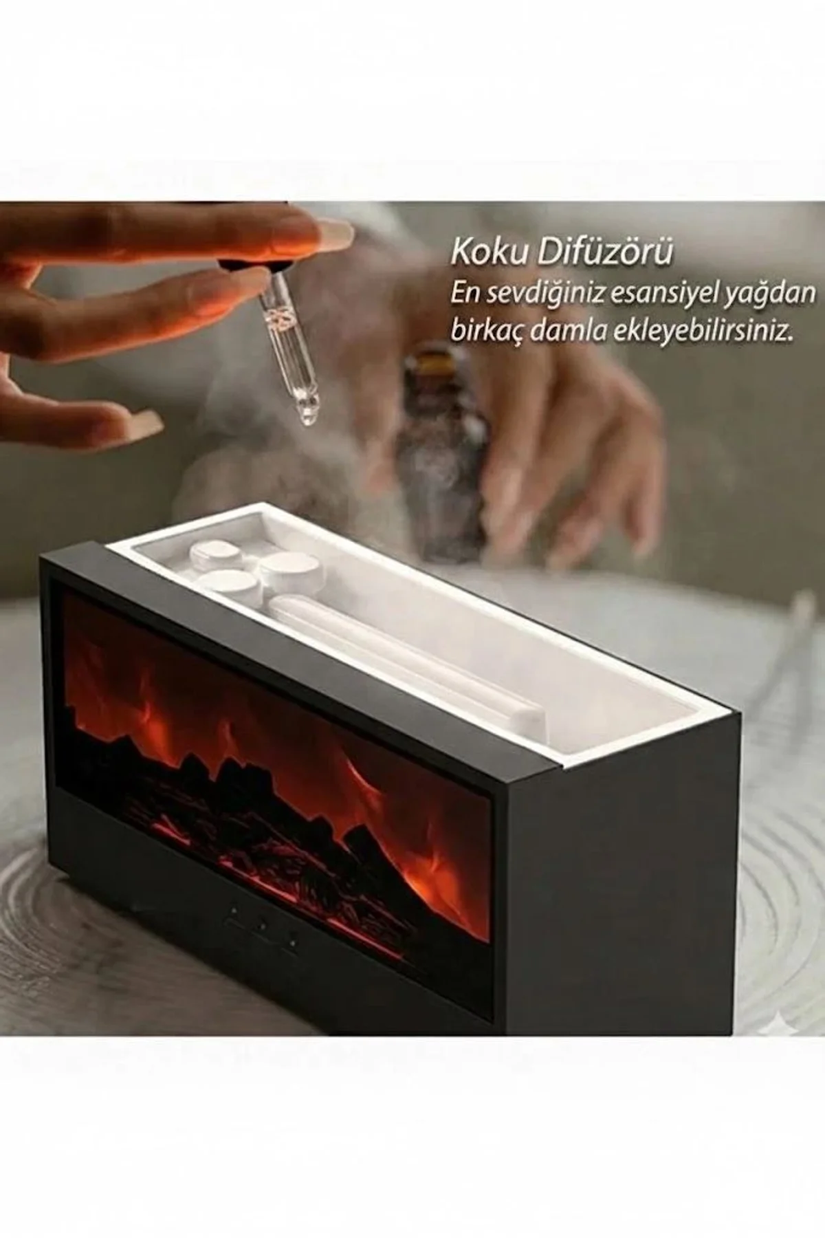 A4 Şömine Esintili Aromaterapi Difüzörü Ultrasonik Hava Nemlendici - Just Cheap Store Görsel 5