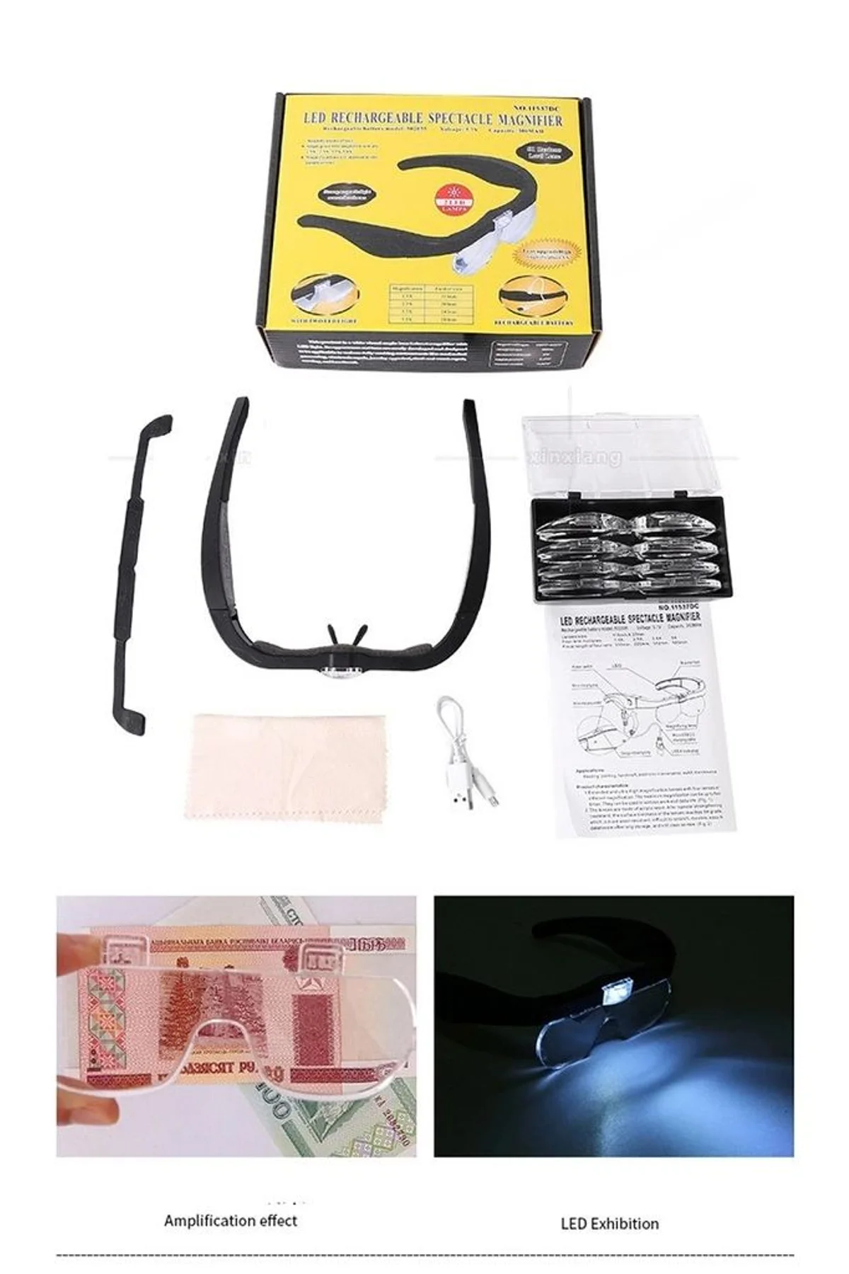 Şarjlı Gözlük Büyüteç 4 Farklı Lens 11537dc - Just Cheap Store Görsel 5