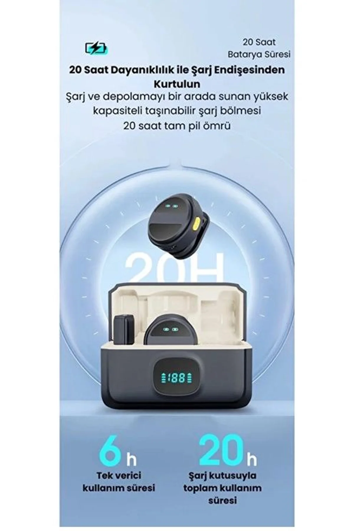 2 Adet Profesyonel Kablosuz Yaka Mikrofonu Typce Uyumlu Manyetik Klipsli - Just Cheap Store Görsel 2