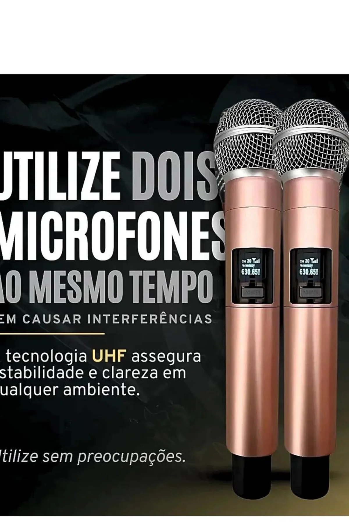 Profesyonel Çiftli Kablosuz Mikrofon Seti Karaoke Şarj Edilebilir 50 Metre Mesafe Rose - Just Cheap Store Görsel 3