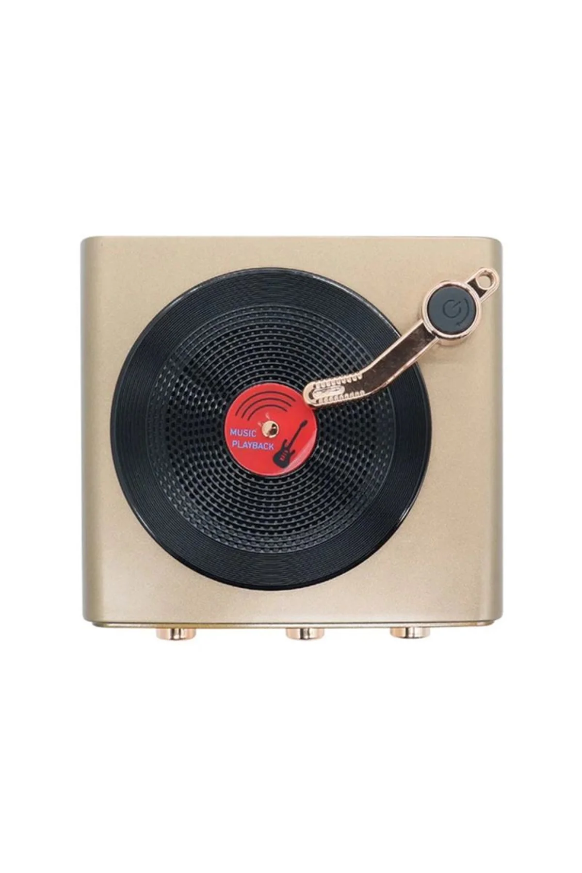 Metalik Nostaljik Tasarım Plak Çalar Görünümlü Radyolu Bluetooth Hoparlör Retro Müzik Plak - Just Cheap Store Görsel 4