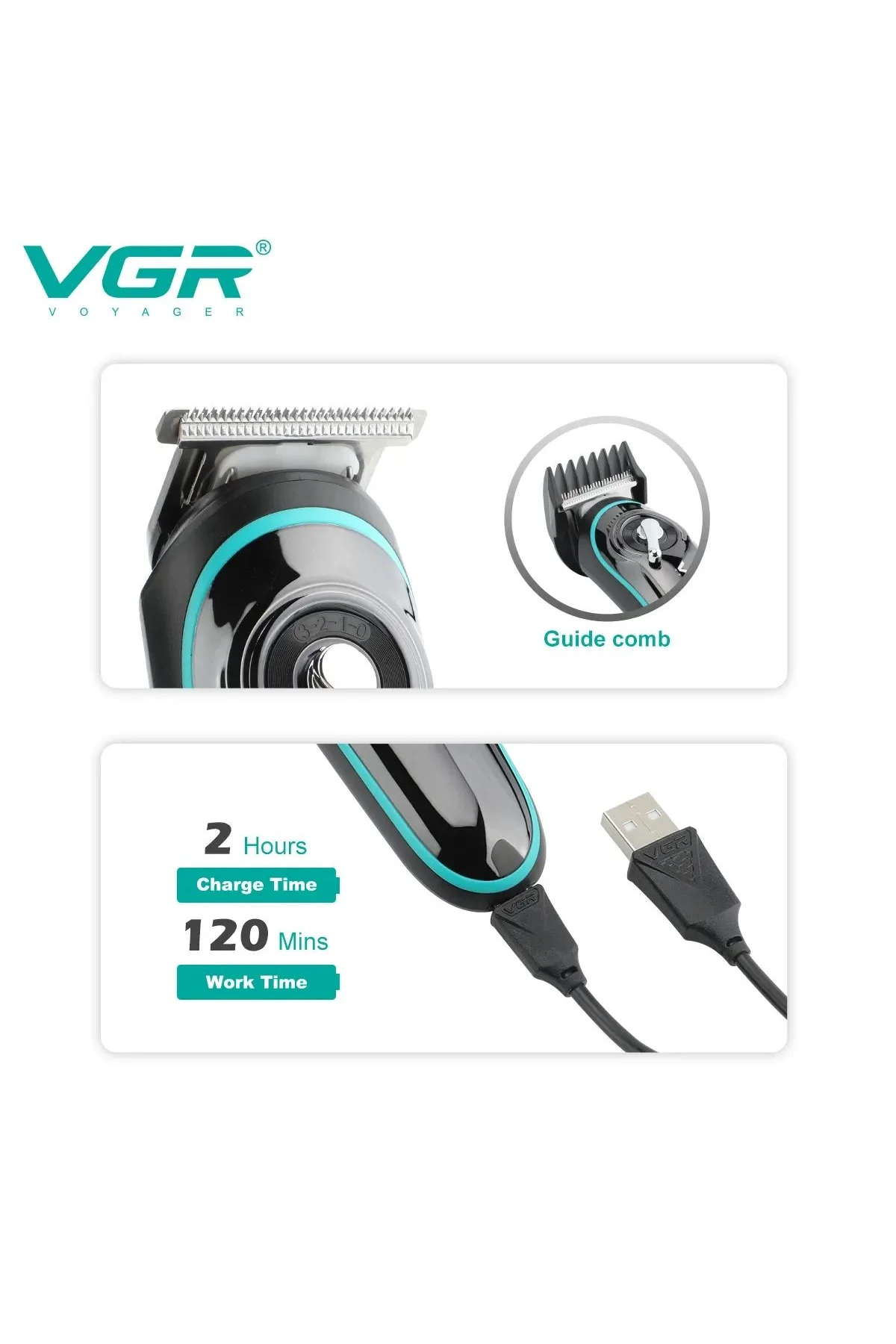 Vgr V-075 T Bıçak Sıfır Kesim Lcd Ekran Şarjlı Tıraş Makinesi - Just Cheap Store Görsel 3