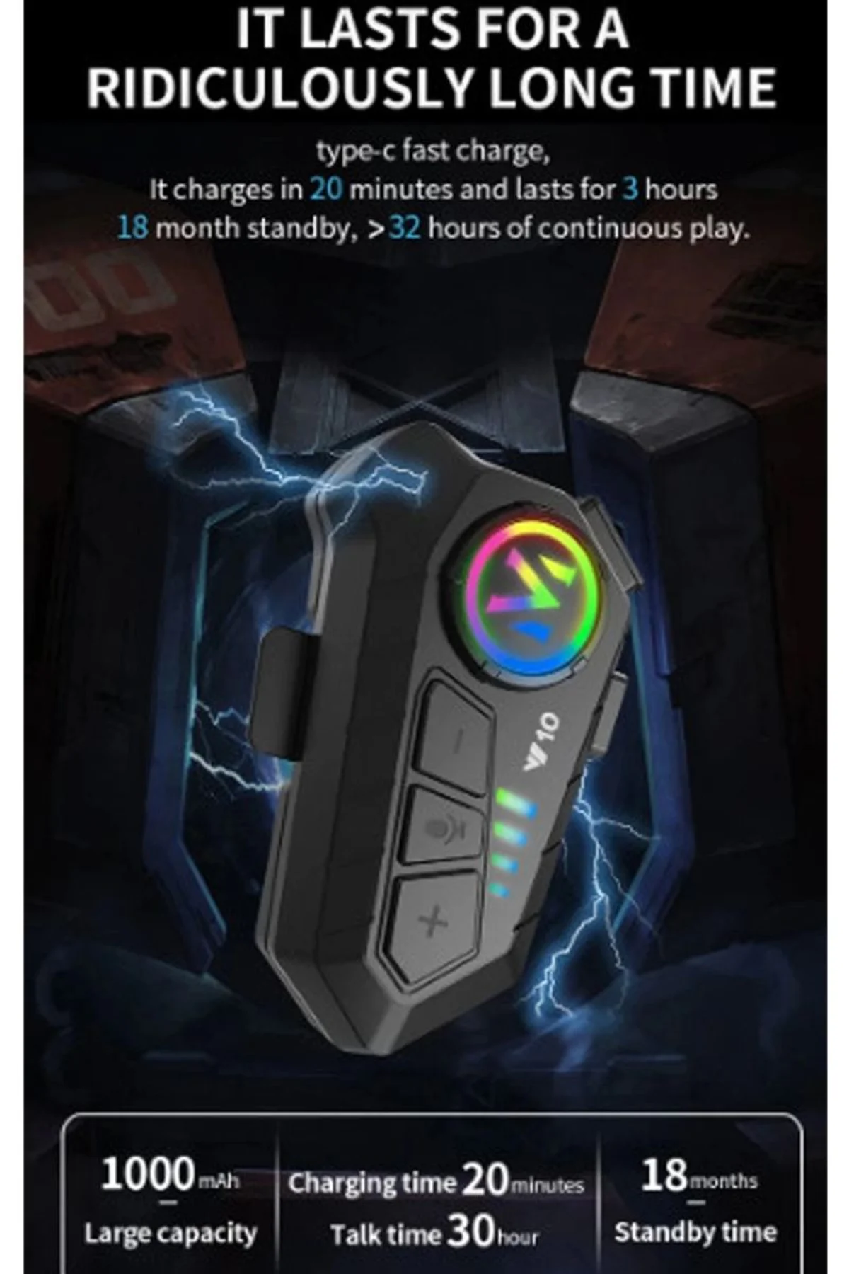 Y10 Kask Kulaklık Bluetooth Motosiklet Kulaklık 5,3 Bluetooth Intercom Motorsiklet Kulaklık - Just Cheap Store Görsel 2