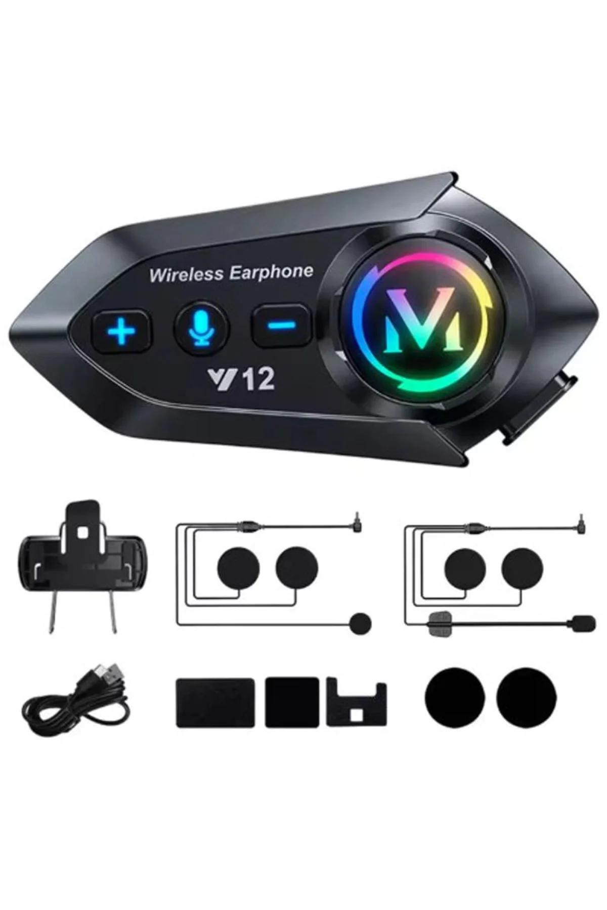 Y12 Motor Kask Kulaklık Rgb Modlu Radyolu Motosiklet Kulaklık 5.3 Bluetooth Intercom - Just Cheap Store Görsel 2