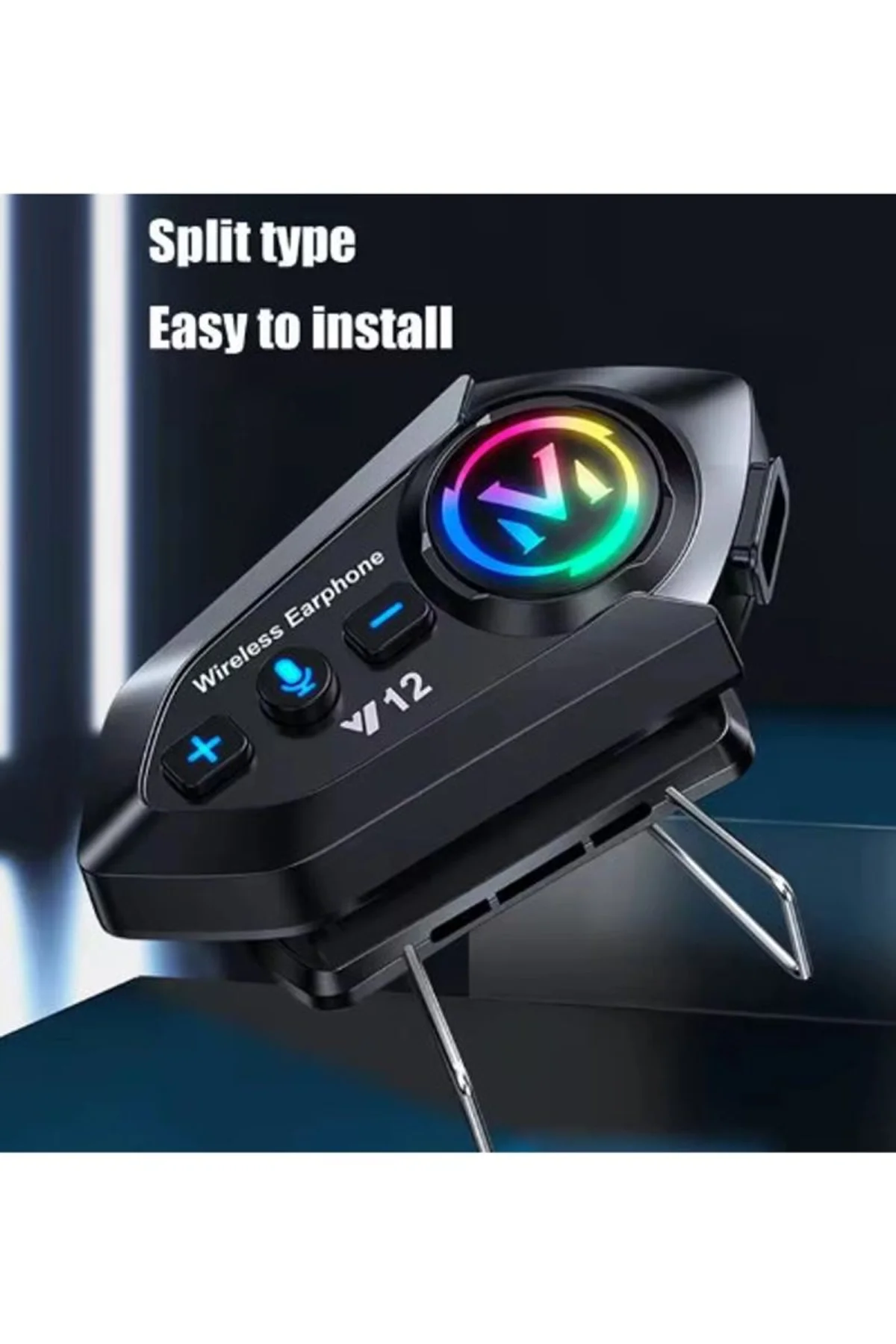 Y12 Motor Kask Kulaklık Rgb Modlu Radyolu Motosiklet Kulaklık 5.3 Bluetooth Intercom - Just Cheap Store Görsel 3
