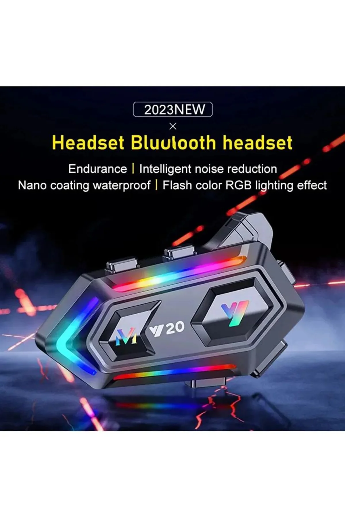Y20 Motor Kurye Kask Kulaklık Rgb Modlu Bluetooth Motosiklet Kulaklık 5.3 Bluetooth Interkom - Just Cheap Store Görsel 3