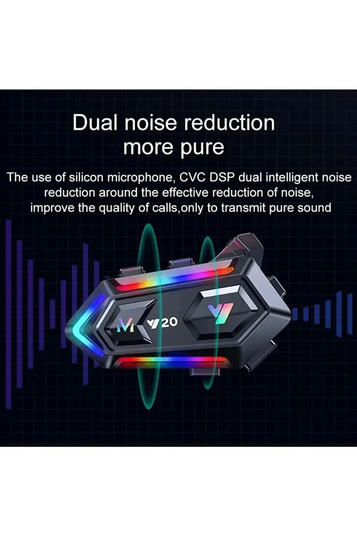 Y20 Motor Kurye Kask Kulaklık Rgb Modlu Bluetooth Motosiklet Kulaklık 5.3 Bluetooth Interkom - Just Cheap Store Görsel 5