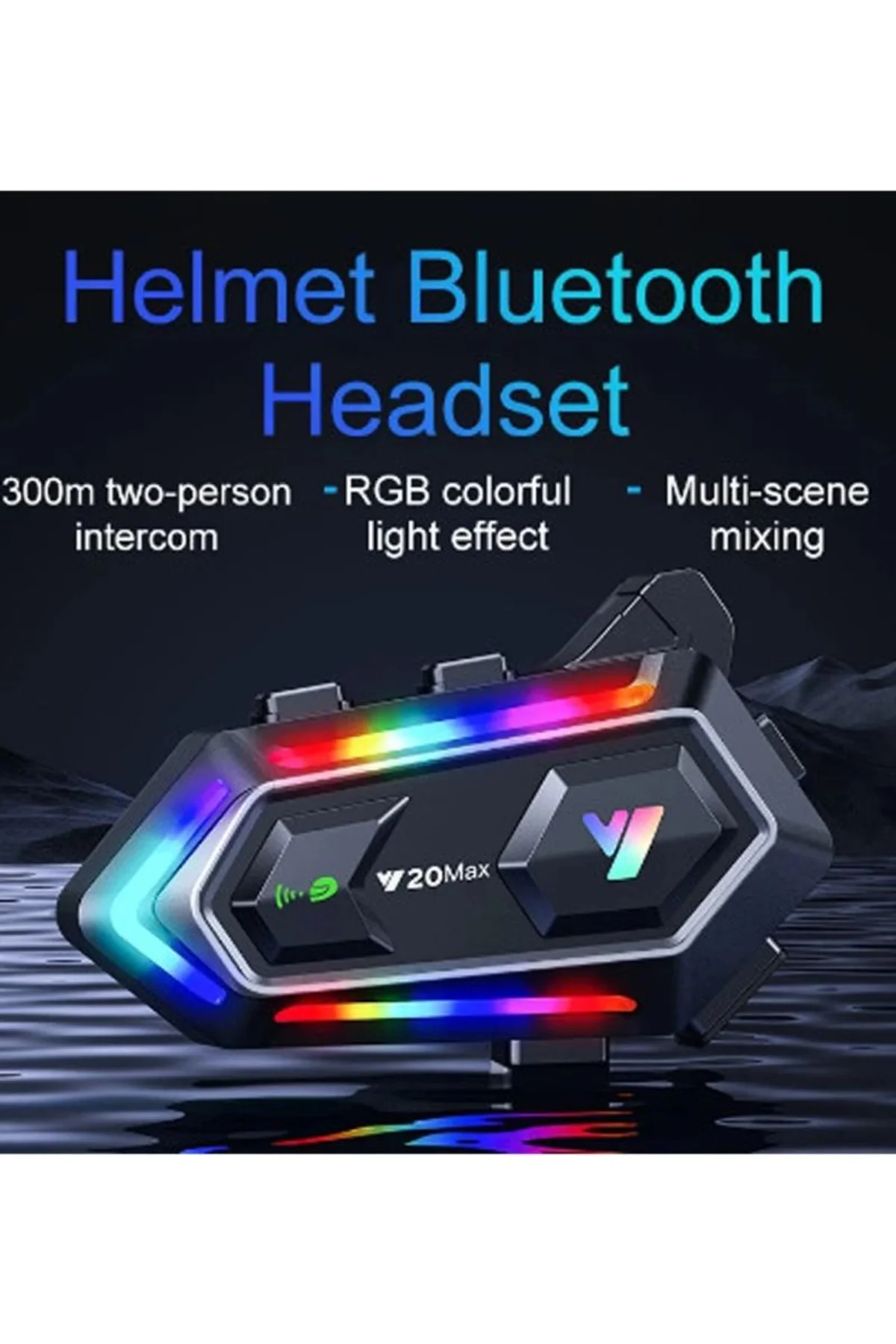 Y20 Max Motosiklet Bluetooth 5.3 Kask Intercom 2 Kişi 300 Metre Eşleşme Özellikli - Just Cheap Store Görsel 2
