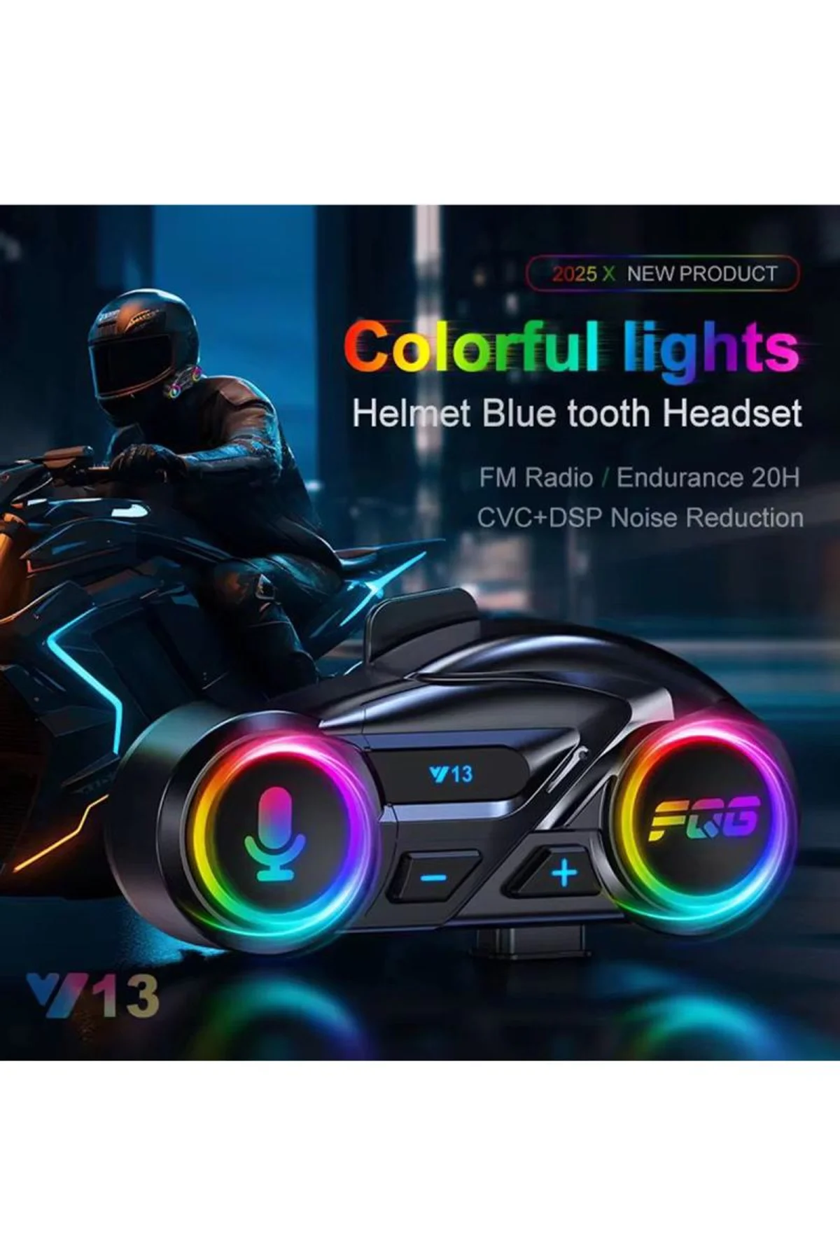 Y13 Motor Kask Kulaklık Rgb Modlu Radyolu Motosiklet Kulaklık 5.3 Bluetooth Intercom - Just Cheap Store Görsel 4