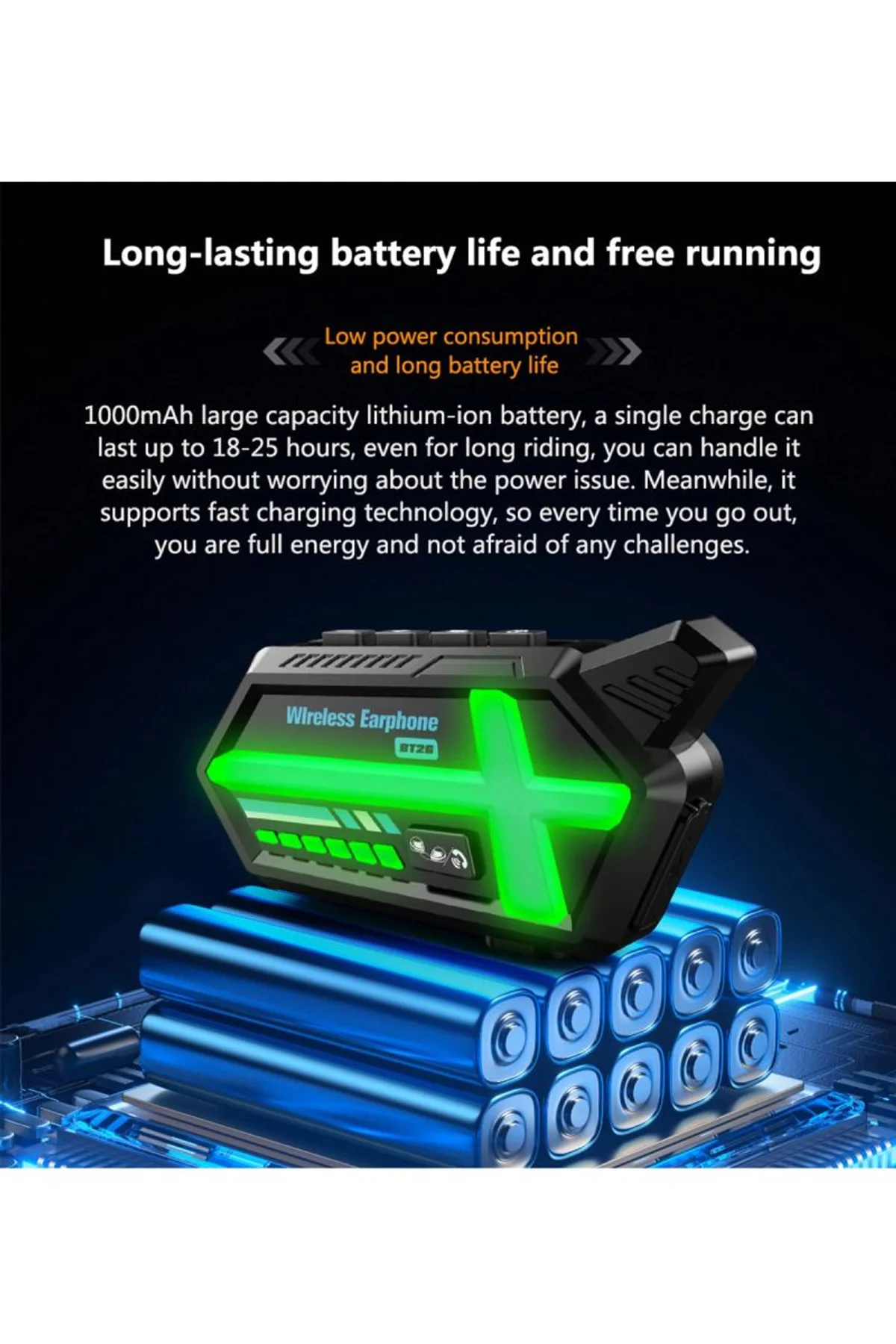 Bt26 Motosiklet Kask Kulaklık Bluetooth Rgb Işıklı 2 Eşleşme Özellikli 1000 Mah Intercom - Just Cheap Store Görsel 5