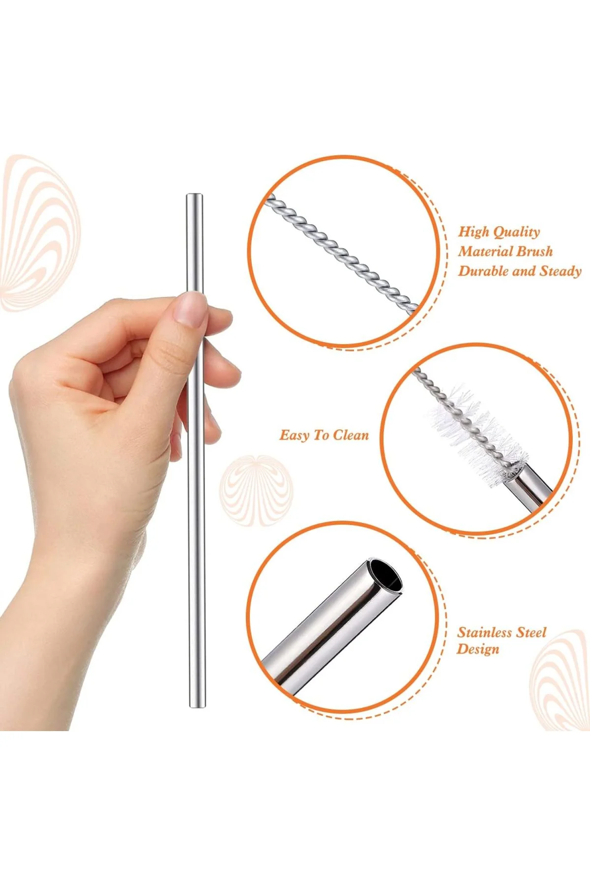 3 Parça Paslanmaz Çelik Pipet Seti - Just Cheap Store Görsel 3